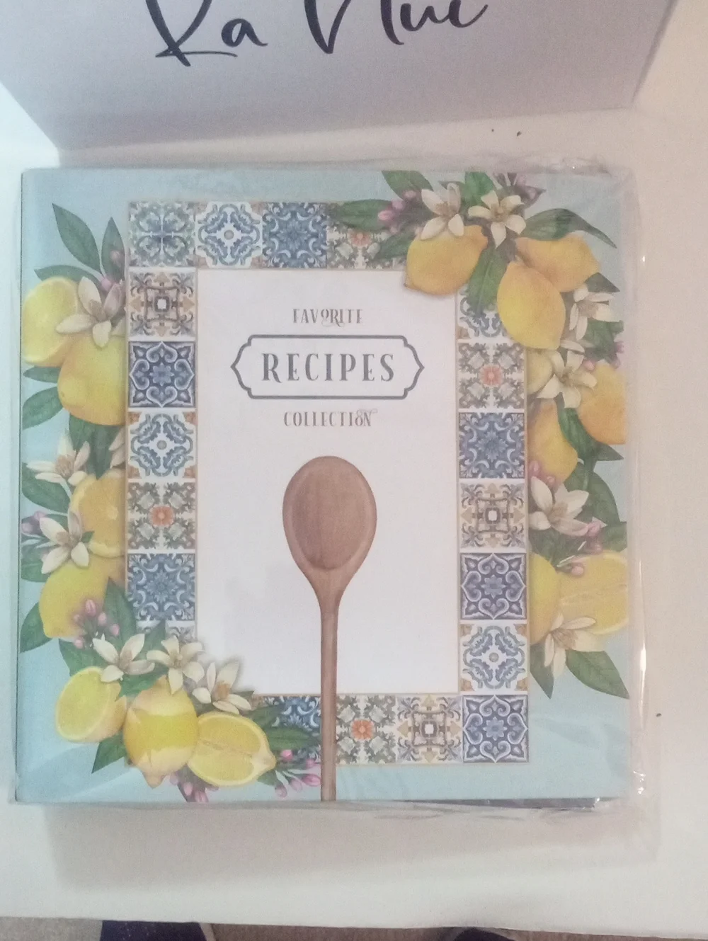 Recipes Collection Journal NWT Blue & Yellow Lemon Design Recipe Organizer